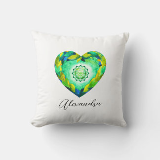 Elegant Heart Chakra Green Anahata Kissen
