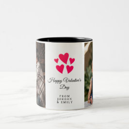 Elegant Heart Happy Valentine's Day Photo Zweifarbige Tasse