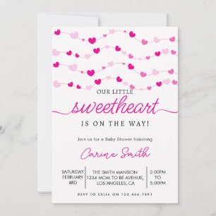Elegant Heart Valentine's Baby Shower Einladung