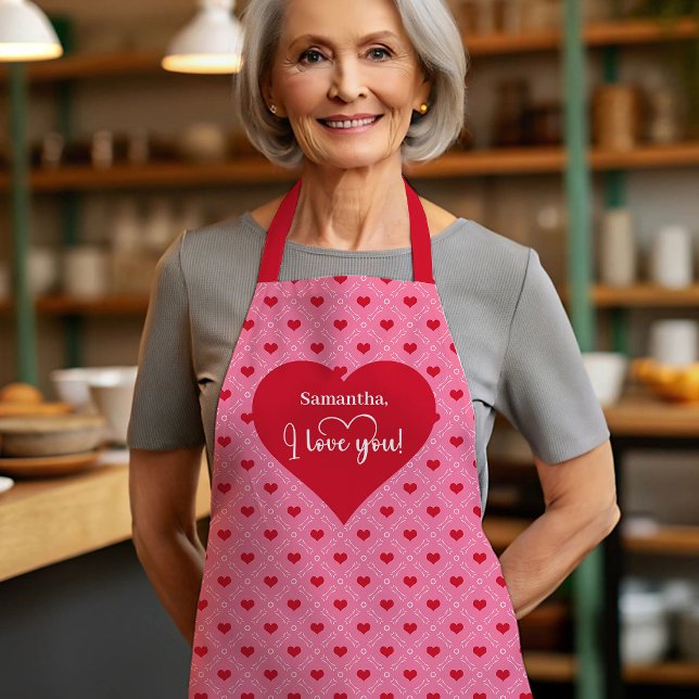 Elegant Hearts Apron for Wife Custom I Love You  Schürze (Elegant Hearts Apron for Wife Custom I Love You)