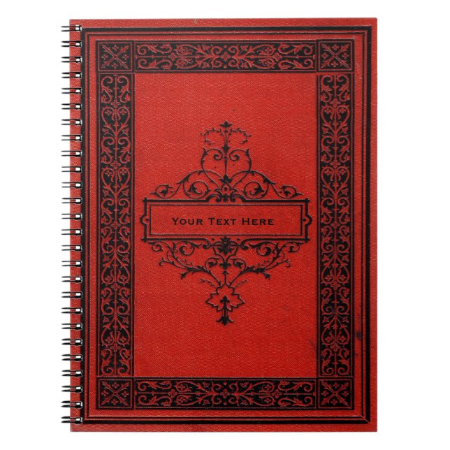 Elegant Hearts Vintag Book Cover Goth Notebook Notizblock (Vorderseite)