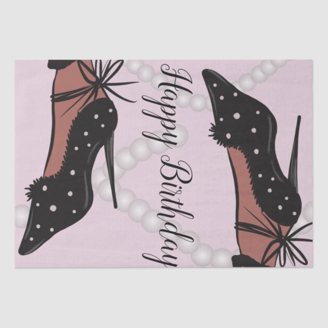 Elegant Heel Beauty Fashionista Birthday Pink Seidenpapier (Vorderseite)