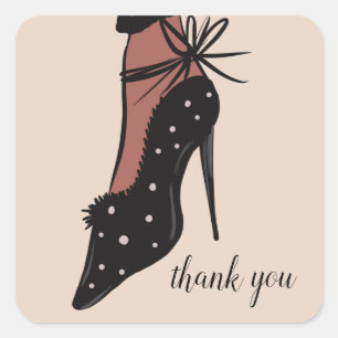 Elegant Heel Beauty Fashionista Blogger Quadratischer Aufkleber