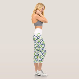 Elegant Helix Bloom Muster Capri Leggings
