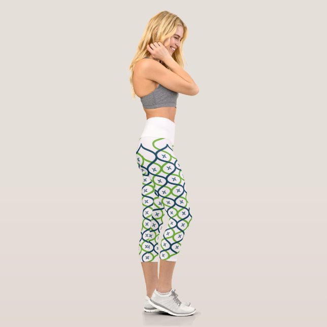 Elegant Helix Bloom Muster Capri Leggings (Rechts)