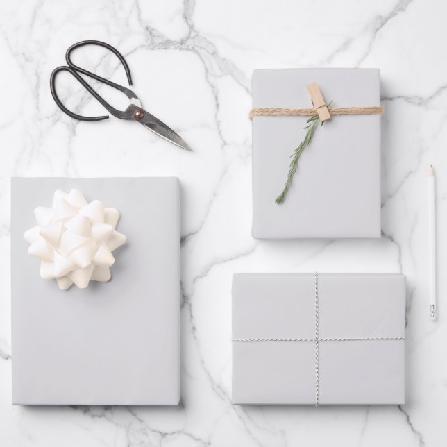 Elegant hellgrau Minimalistisch und elegant Geschenkpapier Set (Vorderseite)