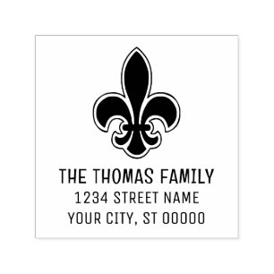 Elegant Heraldic Lilie #22 Namensadresse Permastempel