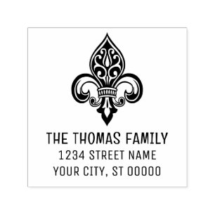 Elegant Heraldic Lilie #26 Namensadresse Permastempel