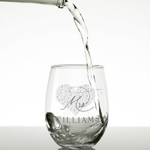 Elegant Herr und Frau Personalisiert Weinglas Ohne Stiel