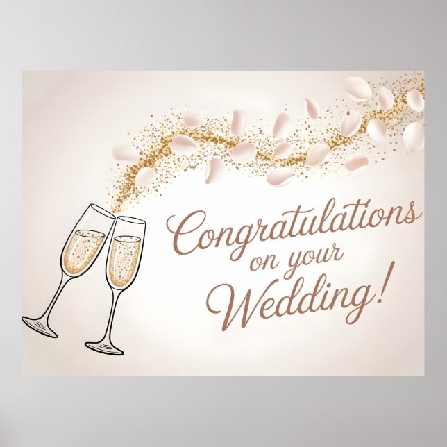 Elegant "Herzlichen Glückwunsch zu Ihrer Hochzeit" Poster (Vorne)