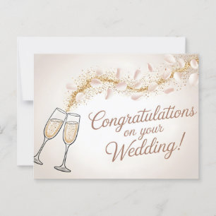 Elegant "Herzlichen Glückwunsch zur Hochzeit"  Postkarte