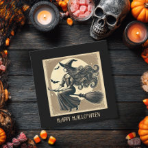 Elegant Hexenbroom Vintag Halloween Black Custom