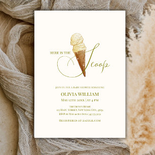 Elegant hier ist die Scoop Ice Cream Baby Dusche Einladung