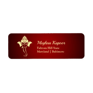 Elegant Hindu God Ganesh / Indian Wedding Red