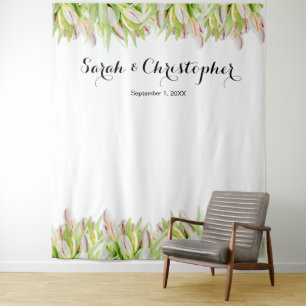 elegant Hintergrund des Hochzeitsstils Pink Tu Wandteppich