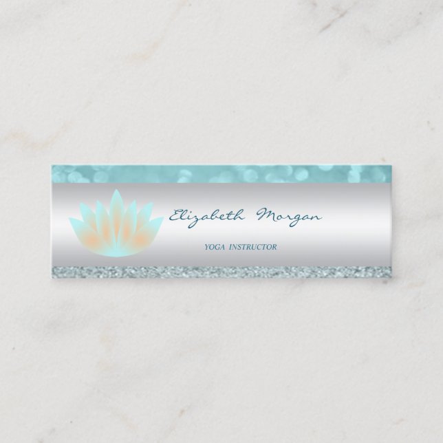 Elegant hoch entwickelte moderne Glitterie Bokeh,L Mini Visitenkarte (Vorderseite)