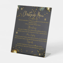 Elegant Holiday Dinner Menu Card Sockelschild