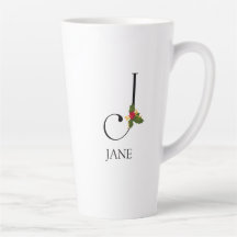 Elegant Holiday Monogram Initial J und Name