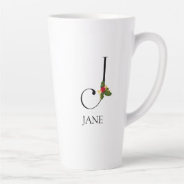 Elegant Holiday Monogram Initial J und Name Milchtasse