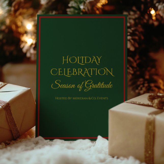 Elegant Holiday Party Invitation for Business  Einladung (Elegant gold foil Christmas invitation — Holiday Luxe Collection corporate holiday design.)