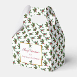 Elegant Holly and Berries Weihnachtsfeiertag Geschenkschachtel