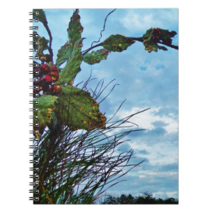 Elegant Holly Christmas, blauer Himmel Notizblock