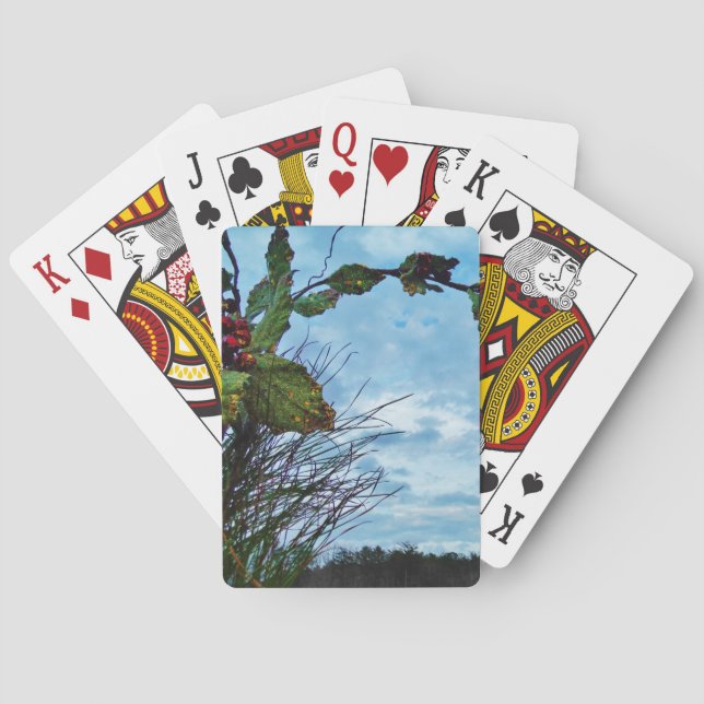 Elegant Holly Christmas, blauer Himmel Spielkarten (Rückseite)