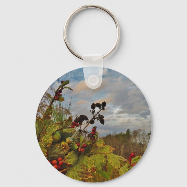 Elegant Holly Christmas Schlüsselanhänger (Vorderseite)