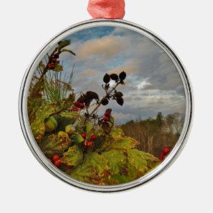 Elegant Holly Christmas Silbernes Ornament