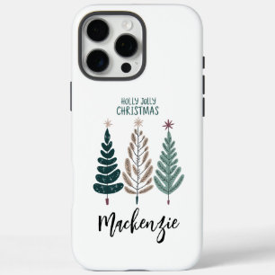 Elegant Holly Jolly Christmas Individuelle Name Fu iPhone 16 Pro Max Hülle