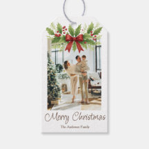 Elegant Holly & Red Bow Christmas -