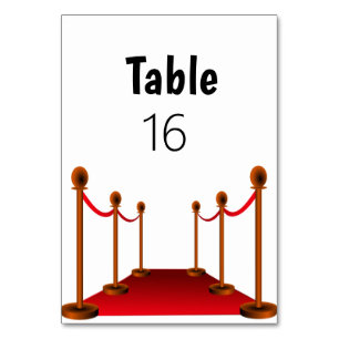 Elegant Hollywood Red Tepet Sweet 16 Tischnummer