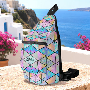 Elegant holografisch farbenfroh crossbody bag