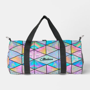 Elegant holografisch farbenfroh geometrisch duffle bag