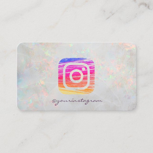 Elegant Holographic Iridescent OpaI Instagram Visitenkarte (Vorderseite)