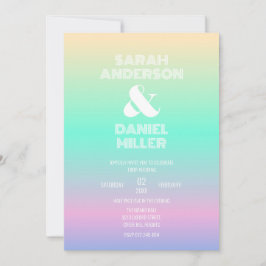 Elegant Holographic Ombre Gradient Wedding Einladung