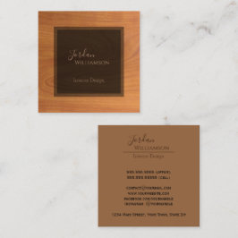 Elegant Holz Grain Einfach Beruflich Chic Quadratische Visitenkarte