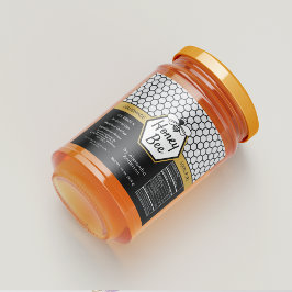 Elegant Honey Bee Apiary Honeycomb Nutritions Fakt Alkoholflaschenetikett