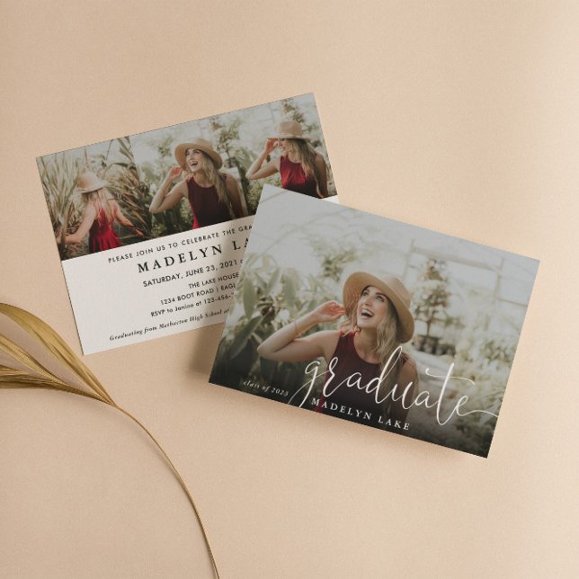 Elegant Horizontal Four Foto 2023 Abschluss Invi Einladung (Von Creator hochgeladen)