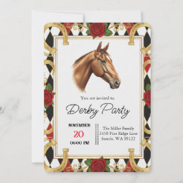 Elegant Horse Derby Party Invitation Einladung