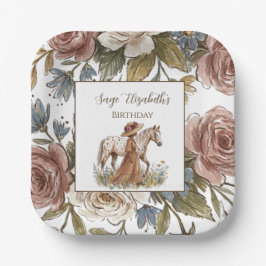 Elegant Horse Lover Birthday Plate Pappteller