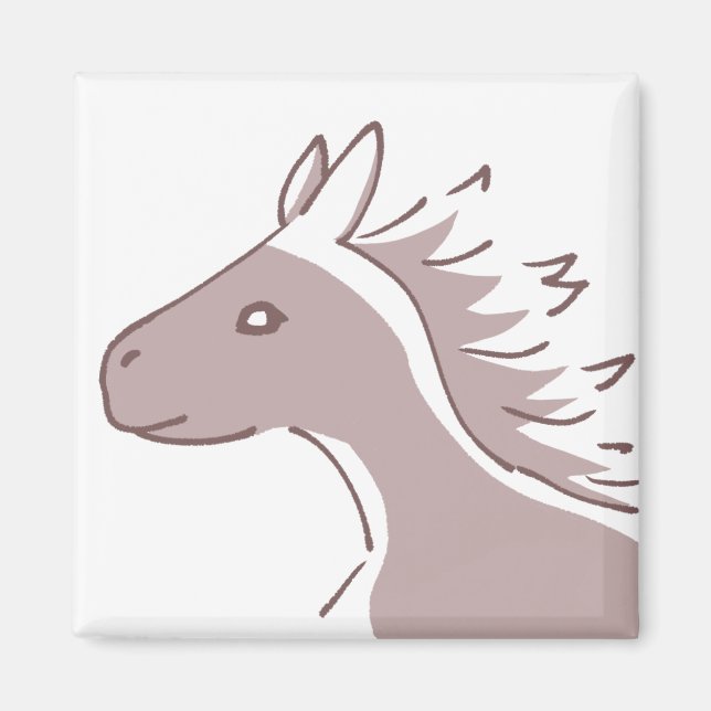 Elegant Horse Magnet - Graceful Line Art マグネット (Vorne)