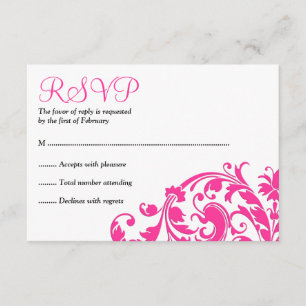 Elegant Hot Pink Blüh Bat Mitzvah UAWG RSVP Karte