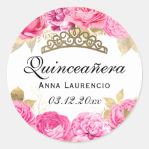 Elegant Hot Pink Floral Quinceanera