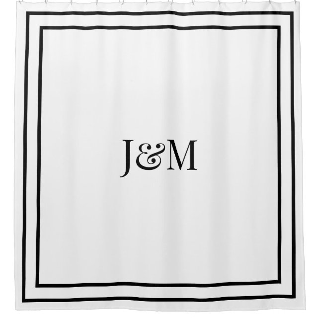 Elegant Hotel Chic Stylish Monogram Ampersand Duschvorhang (Vorderseite)