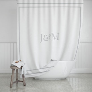 Elegant Hotel Chic Stylish Monogram Ampersand Duschvorhang