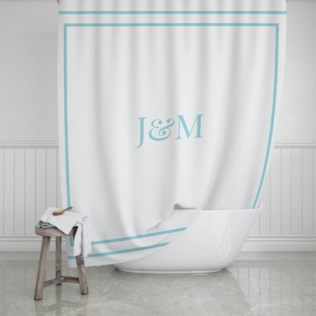 Elegant Hotel Chic Stylish Monogram Ampersand Duschvorhang (Von Creator hochgeladen)