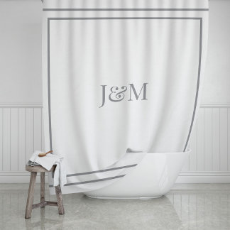 Elegant Hotel Chic Stylish Monogram Ampersand Duschvorhang