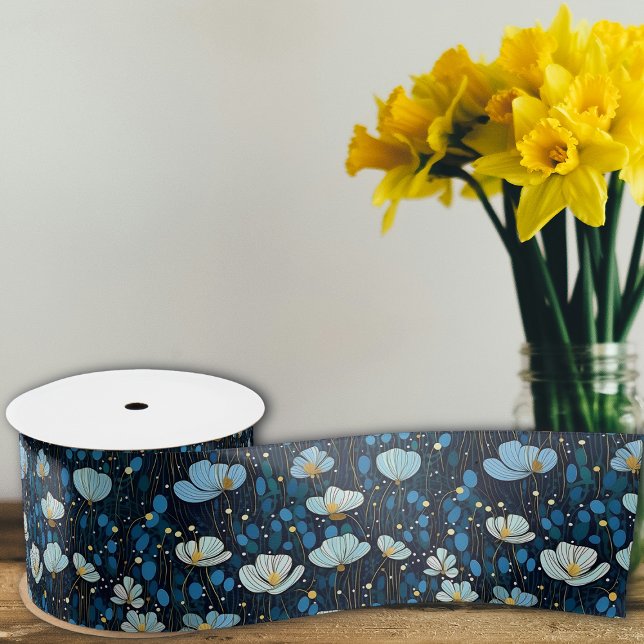Elegant Hübsch Blass Blauer Mohnblumen Satinband (Von Creator hochgeladen)