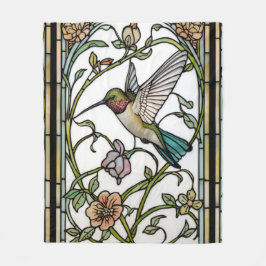 Elegant hummingbird artwork botanical boho chic fleecedecke
